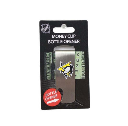 Pittsburgh Penguins Money Clip Bottle Opener Combo image 0