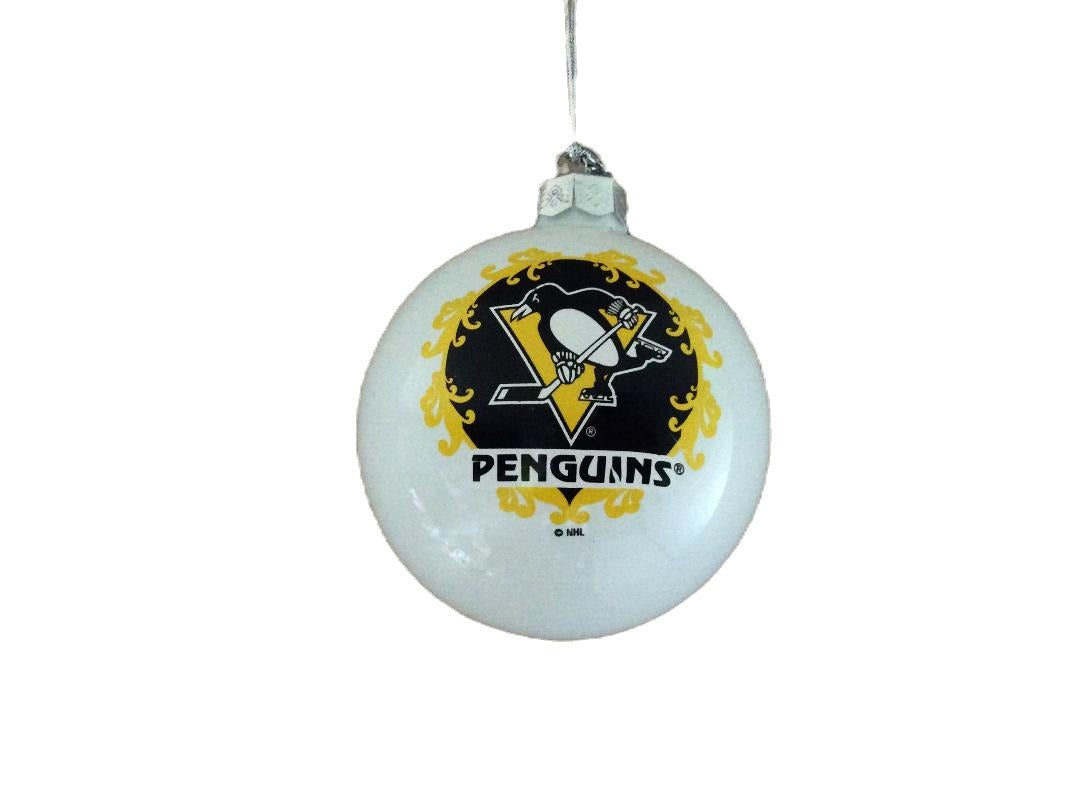 Pittsburgh Penguins Large Glass Ornament image 0