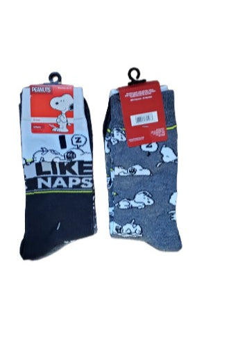 2 Pack Men's Crew Snoopy I Like Naps Socks image 0