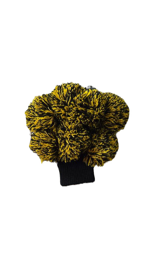 Black And Gold Pom Pom Gloves image 0