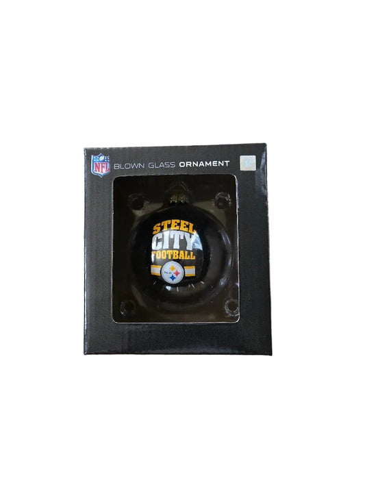 Pittsburgh Steelers Steel City Glass Ornament