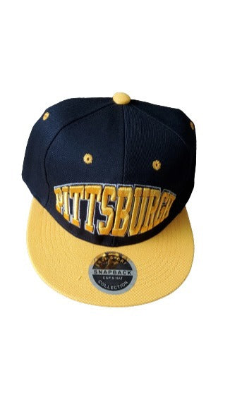 Pittsburgh Snap Back Flat Bill Hat 