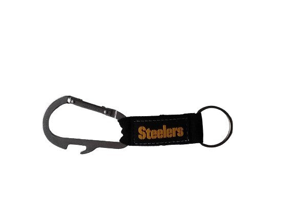 Pittsburgh Steelers Carabiner Bottle Opener Keychain image 0