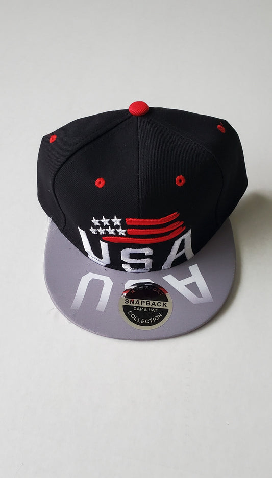USA Mirror Snap Back Flat Bill Gray Hat 